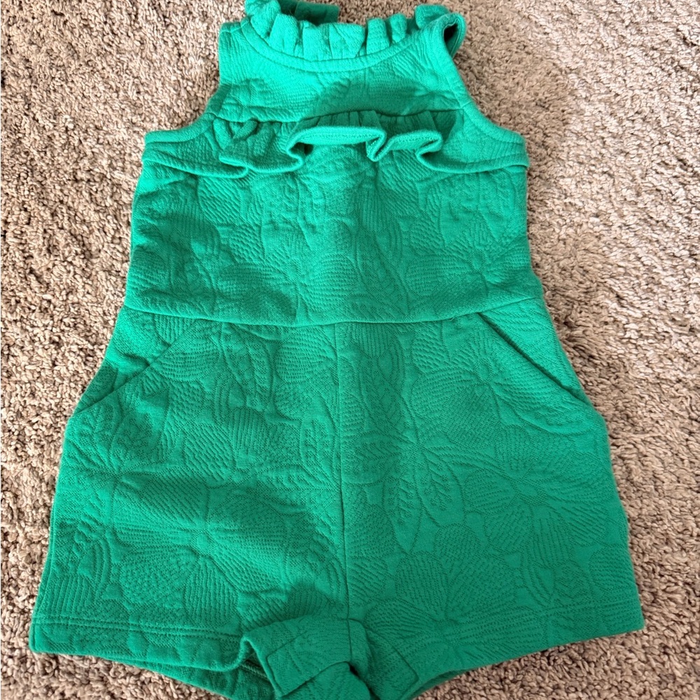 Janie and Jack Floral Green  Romper